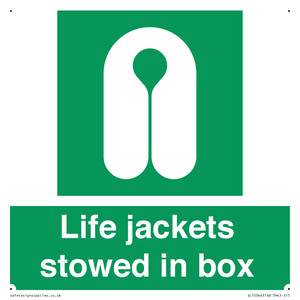 Life jackets stowed in box
